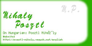 mihaly posztl business card